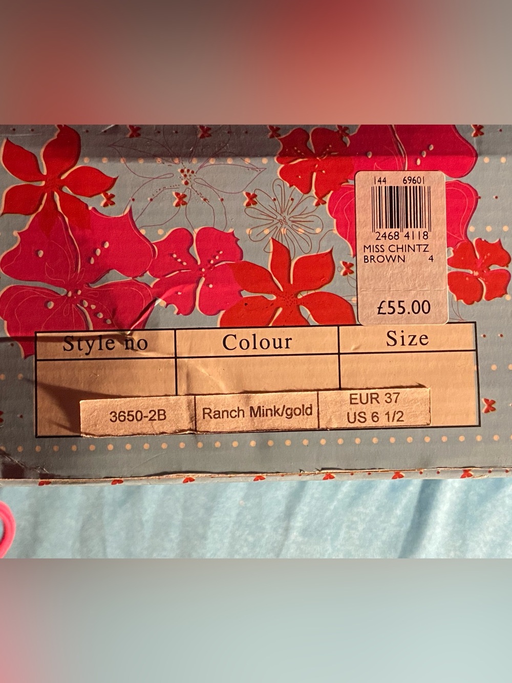 IC Poetic License,MISS CHINTZ,wedge sandal,floral/gold,rose appliqués,6.5 in box - Picture 13 of 13